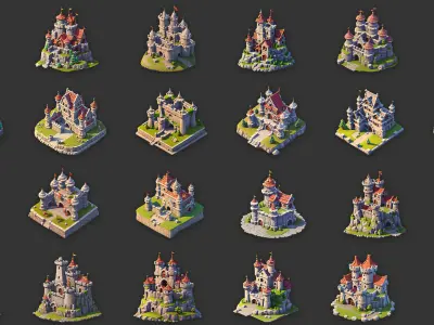 100 Fantasy Medieval Castle And Fort Game Asset Texture