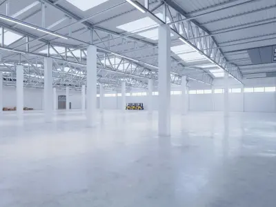 Industrial Warehouse Interior 2b Low-poly 3D model