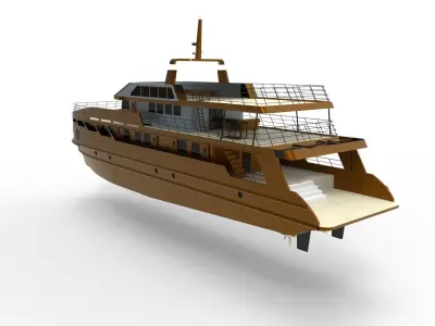 Golden Yacht A 3D model