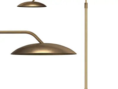 ASHER FLOOR LAMP - ANTIQUED BRASS 3D model