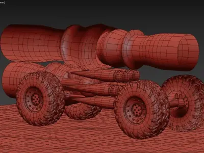 Turbo Truck Koala SteamPunk PBR Low-poly 3D model