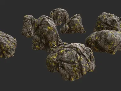 Granite Rocks 02 Low-poly 3D model