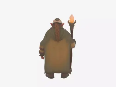 Highly Detailed World of  Dwarf Mage 3D ModelAdventurous Nimble 3D model