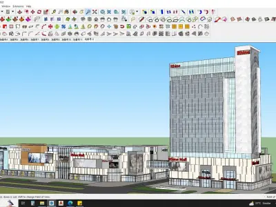 office building shopping mall sketchup model  3D model