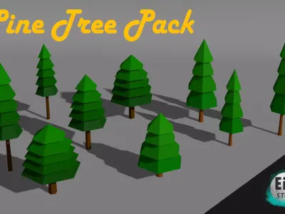 Lowpoly Pine Tree Pack Low-poly 3D model