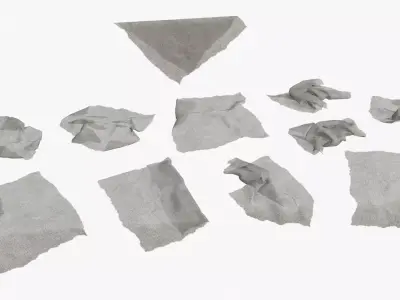 Old Fabric Cloth Assets 01 Low-poly 3D model