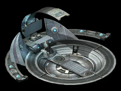 Battleship-console futuristic spaceship 3D model