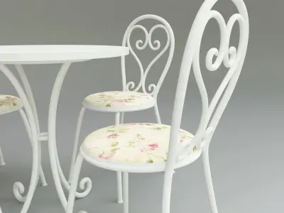 White Furniture Set 3D model