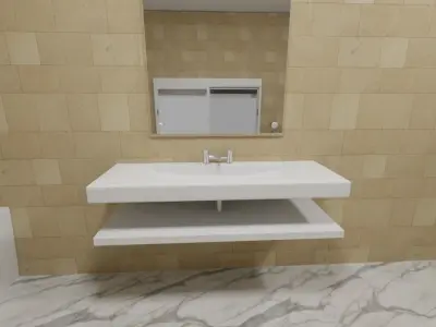 Sink for a bathroom Low-poly 3D model
