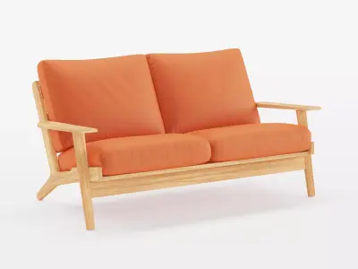 Two-seat sofa Low-poly 3D model