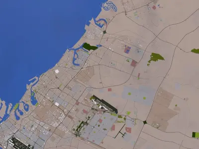 Sharjah City UAE Low-poly 3D model