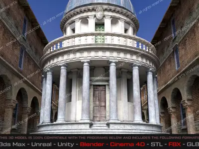 Tempietto del Bramante  Renaissance Italy 1502 3D model
