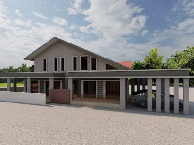 Casa Scene-villa-modern house 3D model