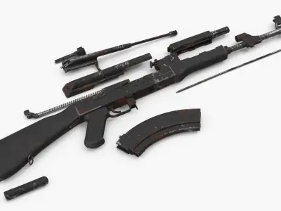  AK 47 Disassembled Rusty 