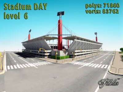 Stadium Level 6 Day-Night Low-poly 3D model
