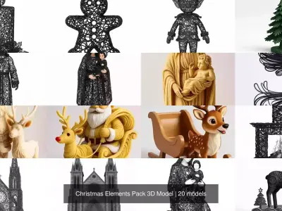 Christmas Elements Pack 3D Model