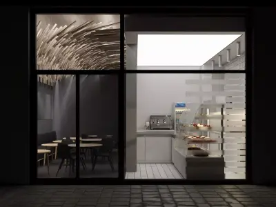 coffee shop interior 3D model