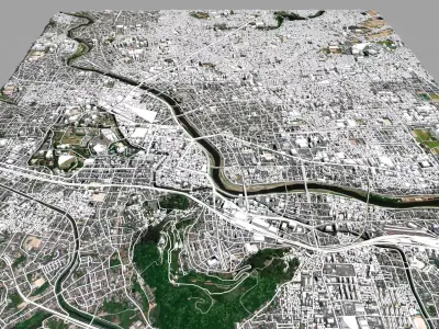 Cityscape Kumamoto Japan 3D model