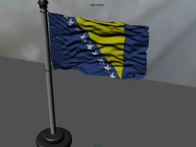 Bosnia and Herzegovina flag 3D model