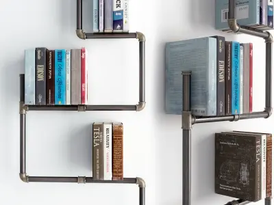 Collection of 6 bookshelves 3D model