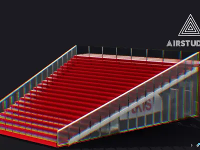 Times Square Stairs Low-poly 3D model
