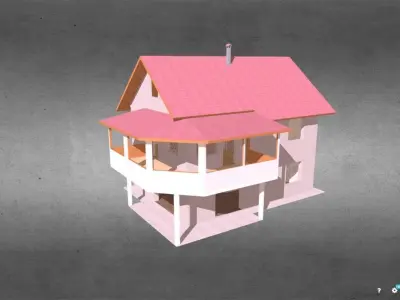 Family House Low-poly 3D model