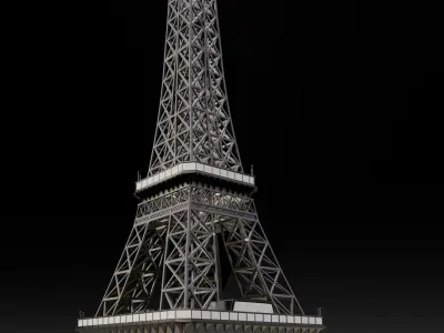 Detailed Eiffel Tower 3D Model Low-poly 3D model