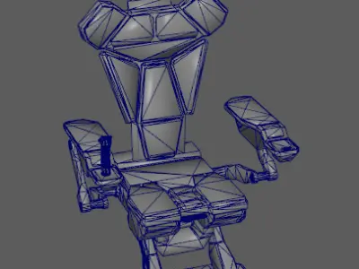 Stylish mechanical seats Low-poly 3D model