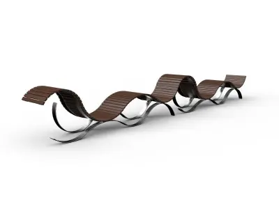 Wave Bench 3D model