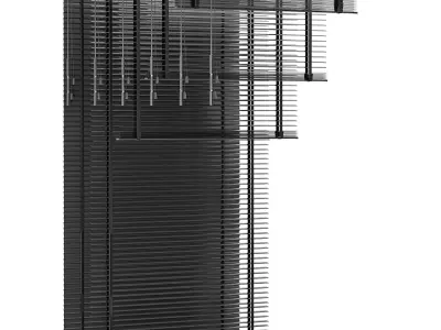 Aluminum Venetian Blinds with Tape Bandalux set 01 3D model