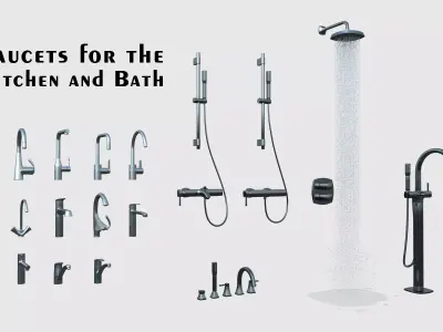 Kitchen and Bath Faucets collection 3D model