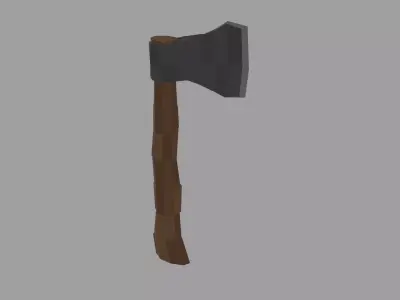 Low-Poly Stylized Axe Game Ready Free low-poly 3D model