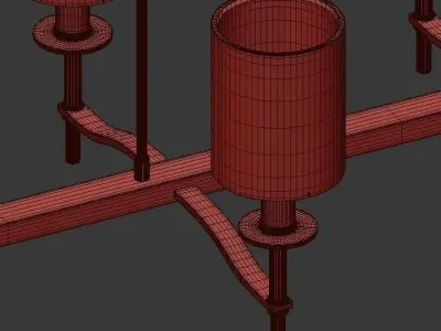 HEWITT chandelier with lamps hanging from it 3D model
