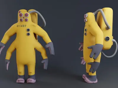 Monster inc - CDA agent pack rigged 3D model