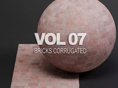 Bricks vol07 Corrugated 8K Seamless PBR Materials Texture