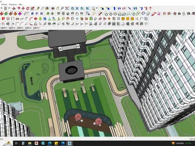 Interactive spaces in Apartments SketchUp model Master plan 3D model