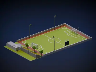 Football Ground Low-poly 3D model