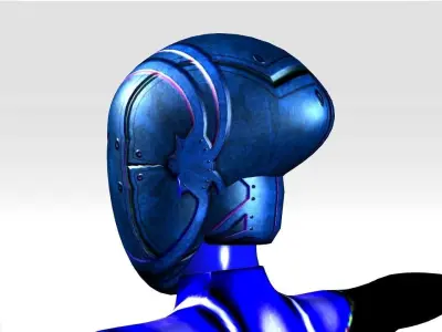 Robot Face Helmet Low-poly 3D model