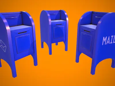 MAILBOX LETTER CARTOON STYLIZED Low-poly 3D model
