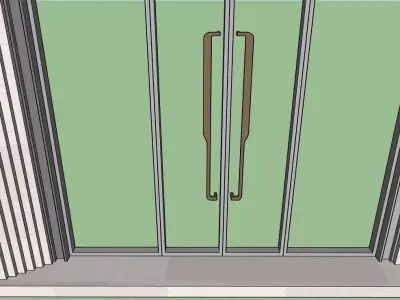 Modern Entrance Door with Pillars  3D Model 3D model