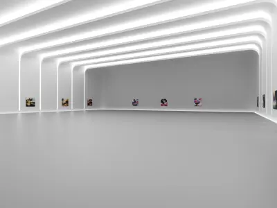 Art Museum Gallery Interior 27 Low-poly 3D model