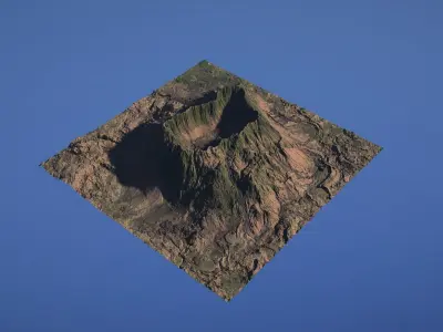 Landscape Environment Volcano Snow 42 Low-poly 3D model