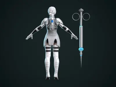 Sci fi Nurse Low-poly 3D model