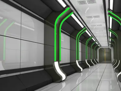 Sci Fi Corridor 3D model 88