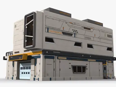 Sci-Fi Industrial x21 Low-poly 3D model