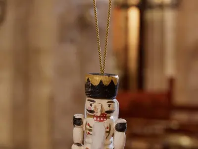 christmas tree decoration - white soldier nutcracker - photoscan Low-poly 3D model