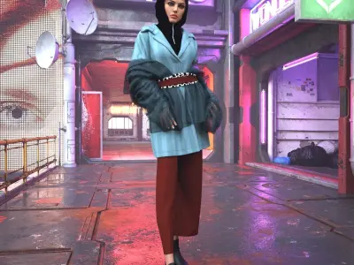 Multilayered Coat Look Fitted to Gen8 Body Mesh 3D model
