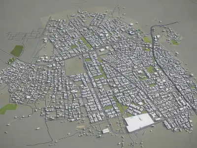 Darbandikhan  Halabja - 3D City Model Low-poly 3D model