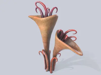 Alien plant Low-poly 3D model