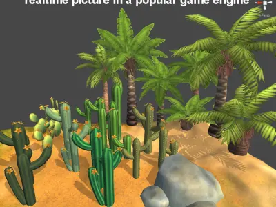 Cartoon Plants Pack Low-poly 3D model